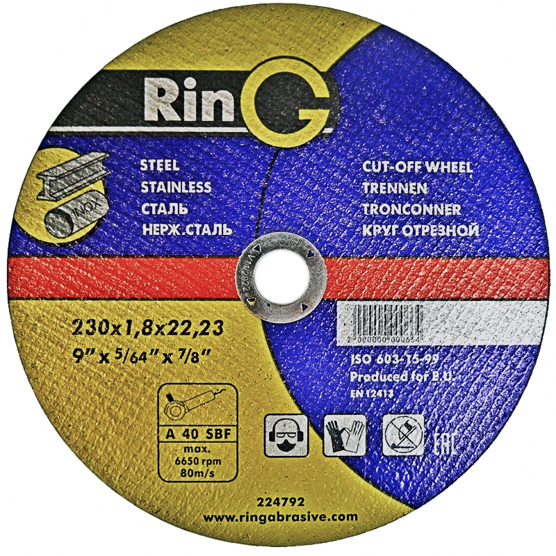 картинка - Круг отрезной 41 14А 180х2,5х22, RinG