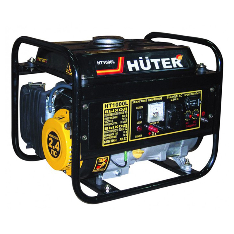 картинка - Электрогенератор Huter HT 1000L (бензин, 220 В)